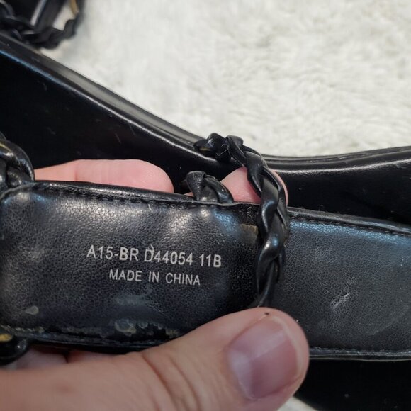 Cole Haan Abbe Black Braided Beaded Strap Back Zipper Flat Sandals Women 11 B - Picture 10 of 10